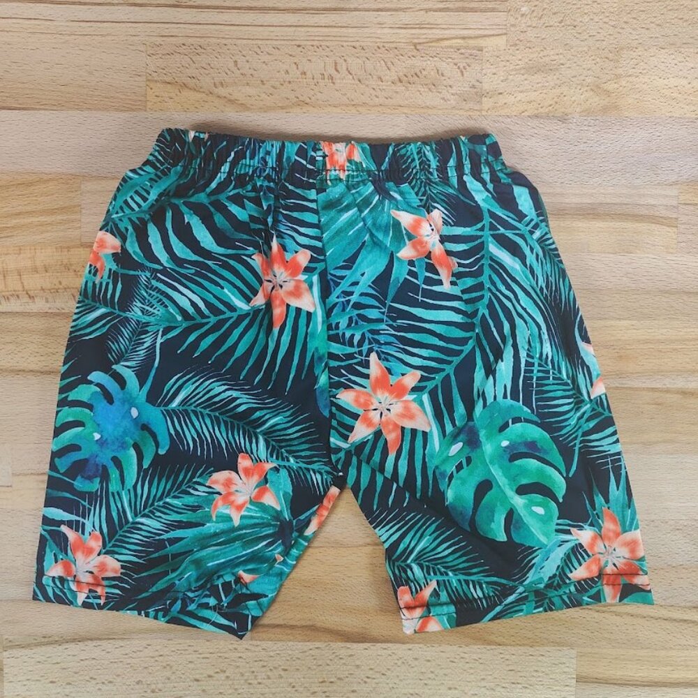 Tropical Green Quick Dry Boy Swim Trunks